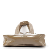 Greige Patent Leather Multi-Pocket Tote Bag