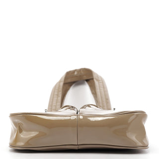 Greige Patent Leather Multi-Pocket Tote Bag