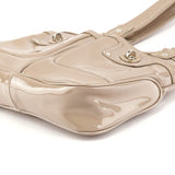 Greige Patent Leather Multi-Pocket Tote Bag