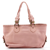 Cargo Pocket Tote Bag aus Leder in Hellrosa