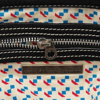 Black Leather Pocket 2-Way Bag