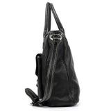 Black Leather Pocket 2-Way Bag