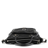 Black Leather Pocket 2-Way Bag