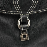 Black Leather Pocket 2-Way Bag