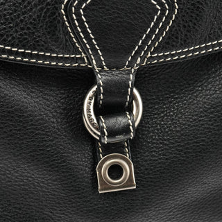 Black Leather Pocket 2-Way Bag