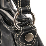 Black Leather Pocket 2-Way Bag