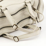 Ivory Leather Camera Boston Bag