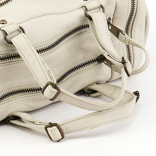 Ivory Leather Camera Boston Bag