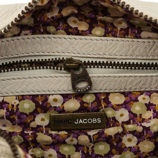 Ivory Leather Camera Boston Bag