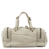 Ivory Leather Camera Boston Bag