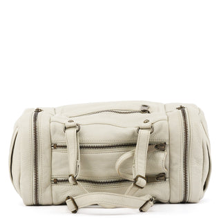 Ivory Leather Camera Boston Bag