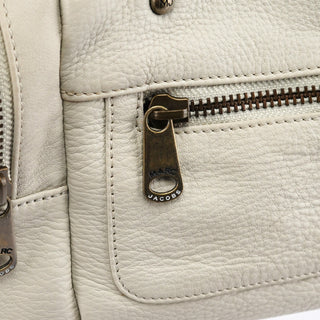 Ivory Leather Camera Boston Bag
