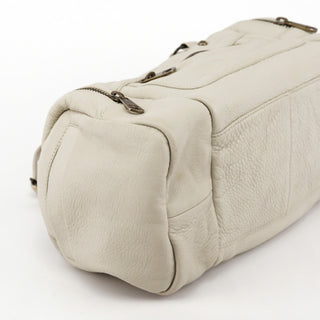 Ivory Leather Camera Boston Bag