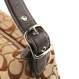 F06044 Beige Brown Signature Soft Demi Shoulder Bag