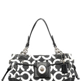 14515 Black White Signature Peyton Op Art Tote Bag