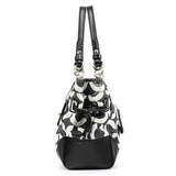 14515 Black White Signature Peyton Op Art Tote Bag