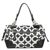 14515 Black White Signature Peyton Op Art Tote Bag