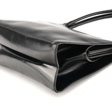 Black Vitello Chic Leather Top Handle Bag