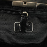 Black Vitello Chic Leather Top Handle Bag