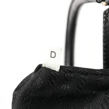 Black Vitello Chic Leather Top Handle Bag