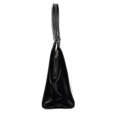 Black Vitello Chic Leather Top Handle Bag
