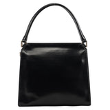 Black Vitello Chic Leather Top Handle Bag