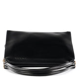Black Vitello Chic Leather Top Handle Bag