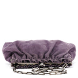 001 4247 Purple Linen Ruched Clutch Shoulder Bag
