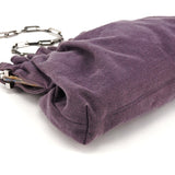 001 4247 Purple Linen Ruched Clutch Shoulder Bag