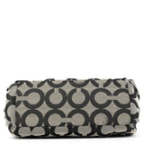 13441 Grey Black Signature Kiss-Lock Tote Bag