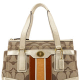 F11620 Beige Signature Turnlock Tote Bag