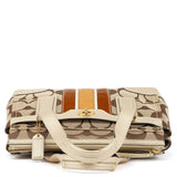 F11620 Beige Signature Turnlock Tote Bag