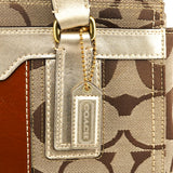 F11620 Beige Signature Turnlock Tote Bag