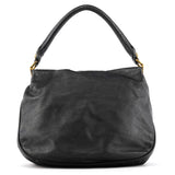Black Leather Multi-Pocket 2-Way Bag