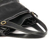 Black Oversized Leather Pocket Tote Bag
