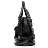 Black Oversized Leather Pocket Tote Bag