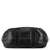 Black Oversized Leather Pocket Tote Bag