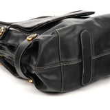Black Oversized Leather Pocket Tote Bag