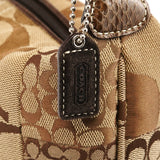 Beige Brown Signature Patchwork Hobo Bag
