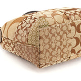 Beige Brown Signature Patchwork Hobo Bag