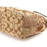 Beige Brown Signature Patchwork Hobo Bag