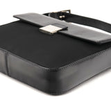B7097 Black Tessuto Vitello Top Handle Bag
