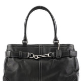 10249 Black Smooth Leather Hamptons Tote Bag