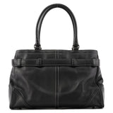 10249 Black Smooth Leather Hamptons Tote Bag