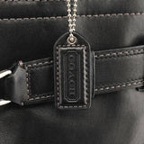 10249 Black Smooth Leather Hamptons Tote Bag