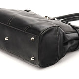 10249 Black Smooth Leather Hamptons Tote Bag