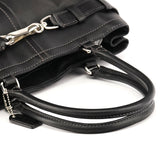 10249 Black Smooth Leather Hamptons Tote Bag