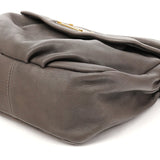 Grey Leather Classic Q 2-Way Bag