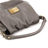 Grey Leather Classic Q 2-Way Bag
