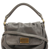 Grey Leather Classic Q 2-Way Bag